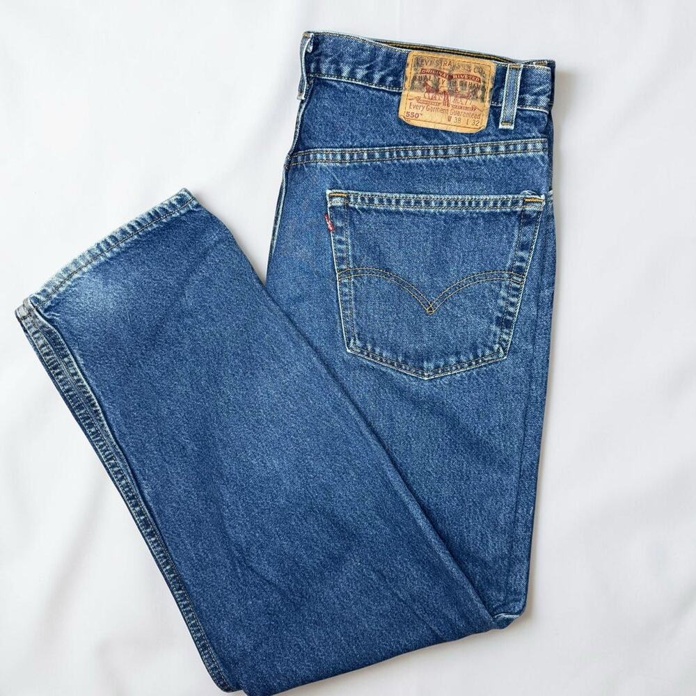 Vtg Levi's 550 Mens 38x32 Made In USA 90s Relaxed Fit Tapered Blue Denim